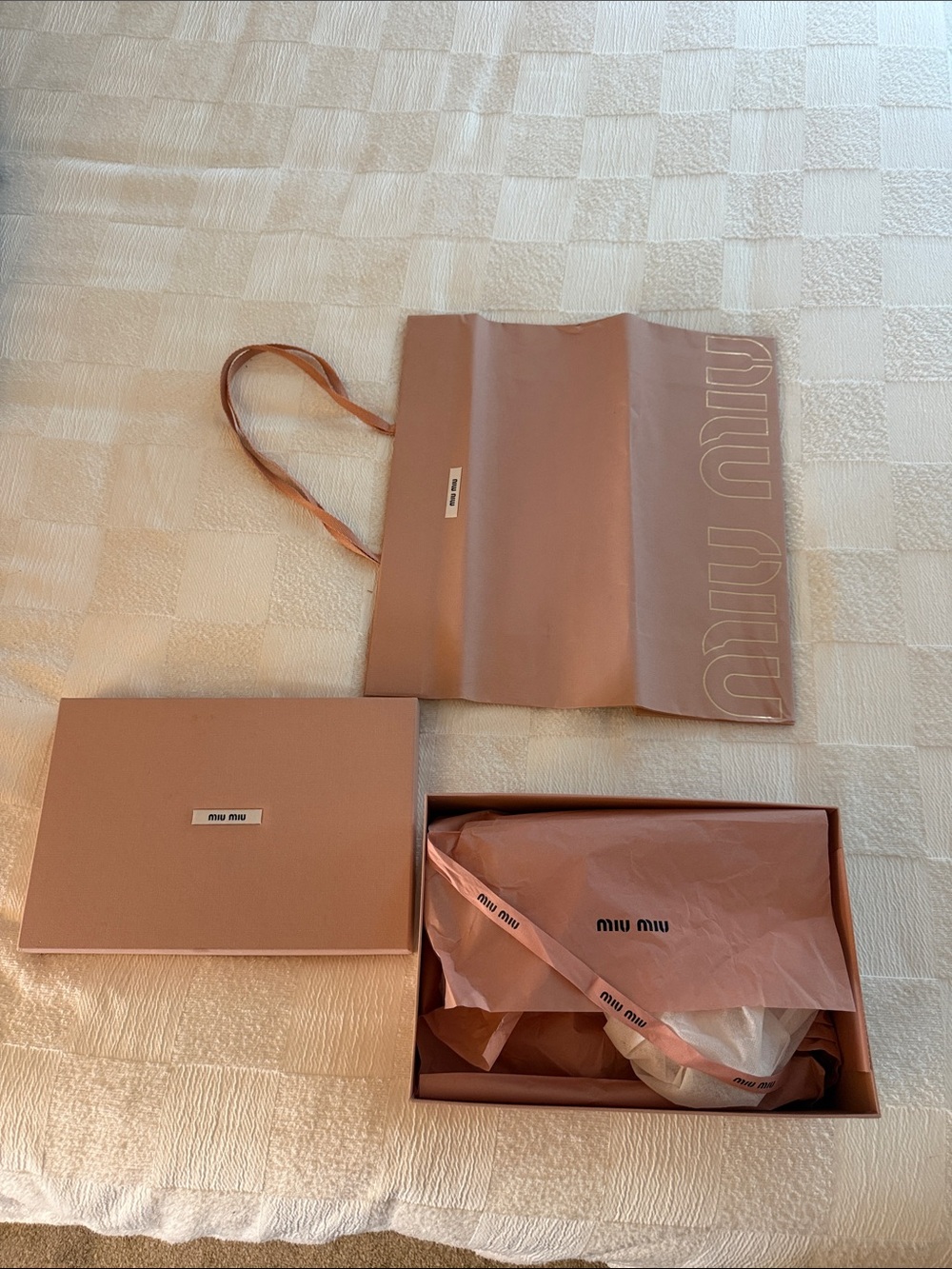 Miu Miu Dusty Pink Tote Bag Gift Set with Branded Box